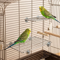 Parrot Perch and Bird Stand for Medium Birds, Stainless Steel Cage Accessory, Minimalist Budgie Perch for Parakeet and Cockatiel Enclosures