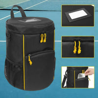 Large Capacity Pickleball Storage Bag Waterproof Tennis Ball Bag Water-Resistant Portable Ball Carrier Removable Shoulder Strap for Outdoor, Training