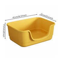 Semi-Enclosed Cat Litter Pan PP Material Semi-Enclosed Cat Toilet -Piece Design High-Sided Litter Pan