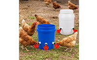 12 Pieces Chicken Water Cup with T-Connector Heavy-Duty Automatic Poultry Water Cup Poultry Drinking Bowl with Buoyant Regulator