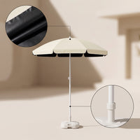 Straight-Pole Umbrella with Ground Spike Freestanding Patio Umbrella Lightweight Sunshade Sturdy for Homeowners