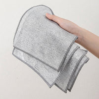 Bamboo Fiber Dishcloths and Double Layer Dish Cloths, Magic Wipe Cloth for Pots and Bowls, Non-Scratch Reusable Dishwashing Tools for Kitchen