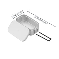 Japanese Style Aluminum Lunch Box Silver Finish Lunch Box with Handle Rounded Corners