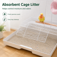 Budgie Cage Litter, 2.27kg Granular Mineral Cage Bedding with Spoon, Highly Absorbent Odor Control for Avian Companions