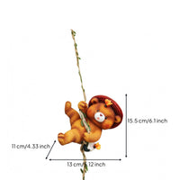 Sculpted Hanging Bear Ornament Textured Resin Bear Ornament Whimsical Outdoor Decor Hook Hanging for Tree, Courtyard, Wall