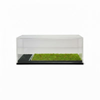 1:64 Car Display Case Clear Acrylic Miniature Grass Diorama Dustproof for Collectors