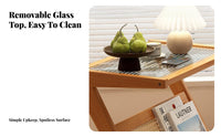 Minimalist design C-Shaped Sofa Table Japanese Aesthetic C-Shaped Tray Table Space-Saving Living Room Furniture Multi-Purpose for Apartment Dwellers, Homeowners, Home Workers, Bedroom, Balcony, Small Spaces