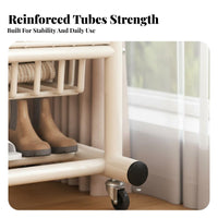 Multi-Functional Clothing Hanger Stand 360° Rotating Wheels Rolling Clothes Rack Large Capacity Heavy Duty Garment Stand for Entryway, Laundry Room