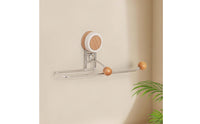 No-Drill Installation Paper Towel Holder Rust-Proof Kitchen Roll Dispenser Long-Lasting Stainless Steel Wall Mounted Paper Towel Rack Solid Wood Accents for Renters, Bathroom, RV