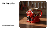 V8 Engine Mug Creative Gift V8 Car-Themed Mug Unique Design for Mechanics, Husbands, Workshop, Desk Decoration, Living Room