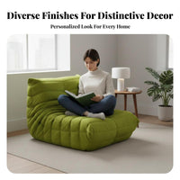 Light Luxury Design Armless Tufted Lounger High-Resilience Foam Lounge Chair Ergonomic Design Leisure Sofa Skin-Friendly Textile for Apartment Dwellers, Homeowners, Small Areas, Living Room, Bedroom, Reading Nook