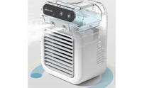 Compact Mini Air Cooler White Evaporative Air Cooler Perforated Vents Mist Fan Humidifying