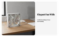 120mm USB Fan Quiet USB Powered Cooling Fan Plug and Play Router Chiller for Pet Owners, Home Office, Server Rack, Small Areas