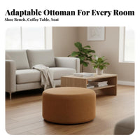 Round Upholstered Pouf space-efficient Design Small Stool Space-Saving for Bedroom, Kids