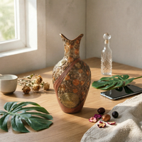 Sculptural Vase Raised Texture Home Decor Flared Neck for Flower Display