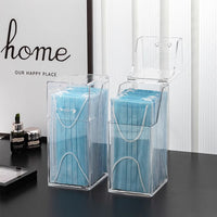Transparent Flip-Top Mask Storage Box, Medium, Plastic