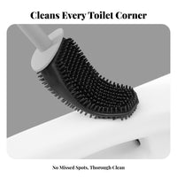 Wall Mounted Toilet Brush Set Soft Bristles Toilet Brush and Holder Set Drill Installation Washroom Accessory for Dorm, RV