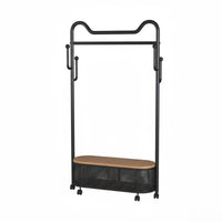 2-in-1 Design Rolling Mirror with Clothes Rail Full-Length View Rolling Mirror with Coat Rack Multi-Functional Bedroom Furnishing Modern Minimalist design for Apartment Dwellers, design Lovers, Homeowners, Entryway, Dorm Room, Clothing shop