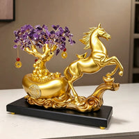Luxury Purple East Wind Money Tree Deer Figurine for Living Room, Office, Wine Cabinet, TV Cabinet, New Home Decor