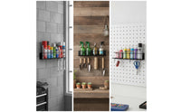 Compact Spray Can Holder with Mounting Screws Powder-Coated Spray Paint Storage Rack Multipurpose Pneumatic Tool Holder Rustproof for Garage, Utility Room