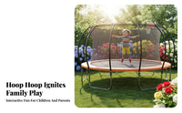 Kids Outdoor Trampoline with Safety Net, Hoop, Large Bounce, Indoor & Outdoor