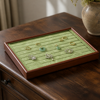 New Chinese Style Solid Wood Jewelry Display Tray for Rings, Necklaces, Bracelets, and Collectibles