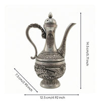 Antique Style Beverage Pot Decorative Pot with Domed Lid Ornate Vessel for Decorators, Living Room, Shelf Display