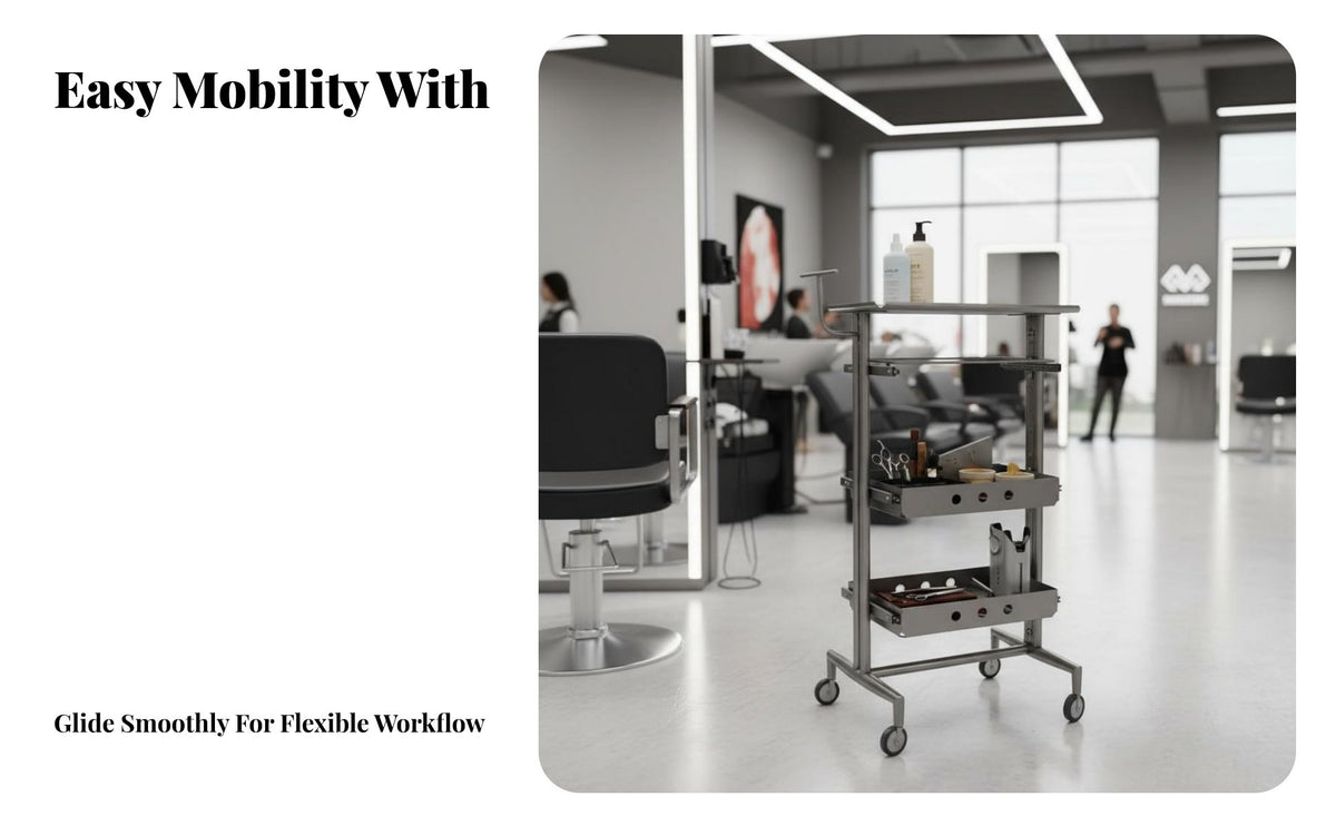 Hairhair-Care Professional Tool Trolley Rolling Casters Multi-Drawer Hair-Care Professional Carrier Lightweight Frame Aesthetic Trolley