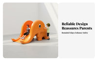 Bright Colors Elephant Slide Easy to Assemble Plastic Creature Slide Non-Slip Design Indoor Plastic Playground Safety Certified for Children, Toddlers, Preschoolers, Kindergarten, Outdoor, Backyard, Playroom