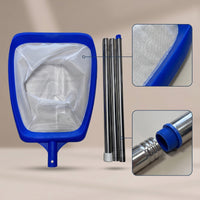 3-Section Leaf Skimmer with Stainless Steel Pole Easy to Store Pool Skimmer Net with Pole Rust-Resistant Fine Mesh for Swimming Pools, Spas, Ponds