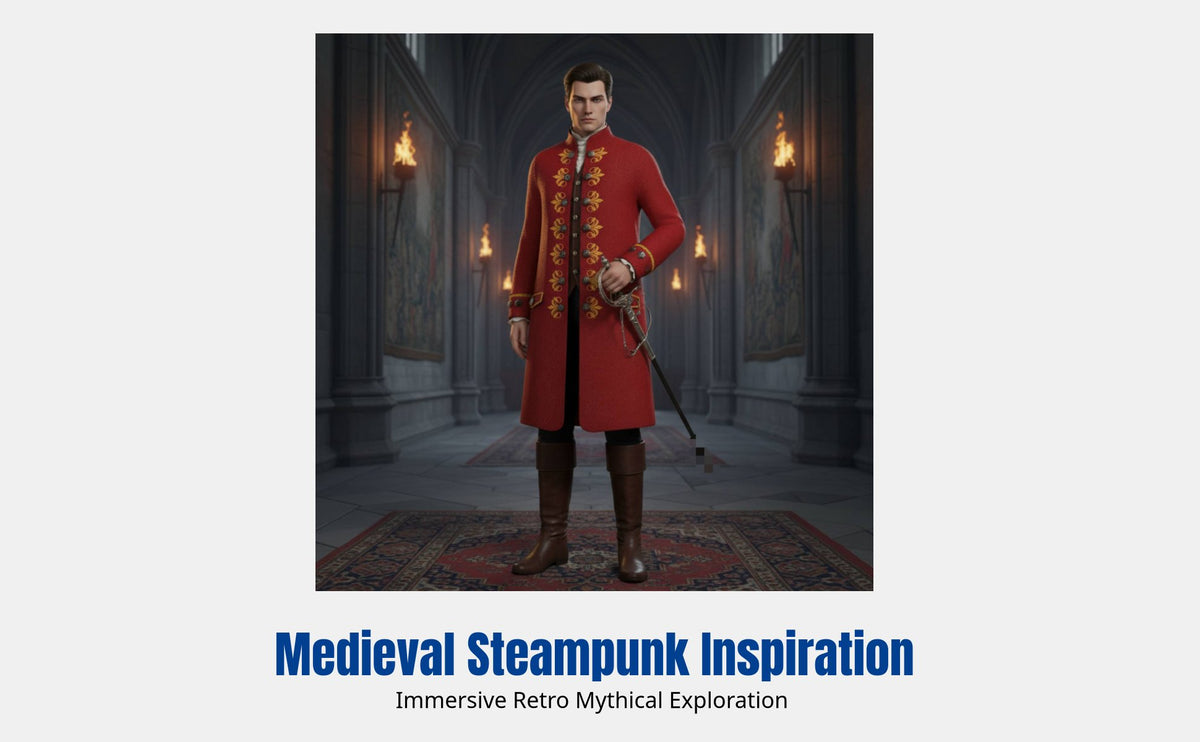 Halloween Costume, Medieval Steampunk Uniform, Retro Men's Mystical Jacket, New Design