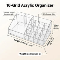 Clear Acrylic Lipstick Organizer, Cosmetic Storage Box Multi Compartment, Vanity Table Makeup Desk Display, Dressing Accessories for Women