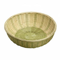 Handmade Round Woven Sieve Draining Design Round Fruit Bowl Multi-Purpose Kitchen Basket Rustic design for Home Cooks, Decor lovers, Party Hosts, Food Preparation, Countertop, Dining Table, Living Room