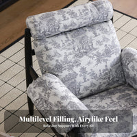 Retro & aesthetic Highposterior Armchair with Woven Seat mid-centuryera Moandrn Upholstered highposterior Armchair andsigner Inspired Lounge Chair Sturdy Frame for homeowners, Adults, Reaandrs, Living Room, Balcony, Sunroom, literary corner