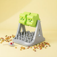 Mental Stimulation Roller Food Dispensing Toy Promotes Healthy Eating Slow Feeder Brain-Teaser Toy Non-Slip Base Interactive Feline and Dog Feeder Easy to Assemble for Dogs, Cats, Indoor