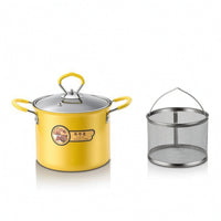 Frying Pot with Basket Non-Stick Deep Fryer Pot Fryer with Basket Removable Cookware Countertop for Home Cooks, Kitchen