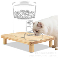 Wooden Cat Feeder Stand for Automatic Feeder Base, Solid Wood, Home Use