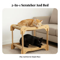 2-in-1 Design dual-level nailing Lounger Wear-Resistant Wooden Frame Cat Lounger long-lasting Pet Furniture Stable frame for felines, Kittens, Indoors, Living Room, Bedroom, By a sunlit location recess