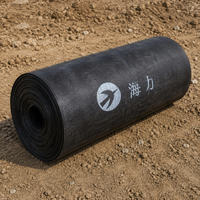 50m Black HDPE Tarpaulin, Anti-Infiltration PEHD Geomembrane Waterproofing Membrane for Outdoor Ponds, Pools and Water Tanks, UV Resistant