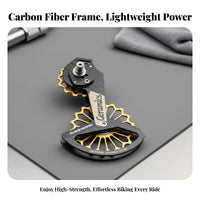 Carbon Fiber Guide Wheel Frame High Wear-Durability Ceramic Bearing Derailleur Pulley Rear Derailleur Pulley Wheels Long-Lasting