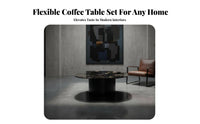 2 Pieces distinctive Shape Nesting Table Set Modern Design Irregular Nesting Tables Space-Saving Living Room Furniture Sculptural Base for Interior Designers, Homeowners, Apartment Dwellers, Small Spaces, Lounge Area, Home, Bedroom