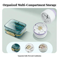 3occasionsa-Day Compartments pharmaceuticals Organizer Box with Cutter closureed Design Multi-Compartment medication Box Portable medication Case small Size for voyagers, Patients, Caregivers, while on the on the moveing, Home Use, Business Trips, Office