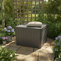 Weather-Resistant Outdoor Storage Box Waterproof Patio Storage Box Hinged Furniture Hard-Sided for Yard, Terrace, Balcony