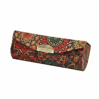 Portable Lipstick Storage Box Retro Pattern Makeup Storage Box Snap-Shut Closure Closure Beauty Accessory