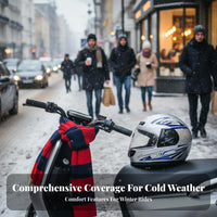 Helmet with Neck Warmer Windproof Winter Warm Soft Lining Secure Headwear for Adults, Cold Weather Commuting, Outdoor, Adventure
