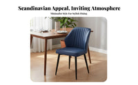 Modern Design Upholstered Wooden Armchair Comfortable Seating Upholstered Side Chair with Ribbed Back Long-Lasting Upholstery Home Furniture Curved Backrest for Homeowners, Restaurant Owners, Interior Designers, Dining Room, Hotel, Kitchen, Study