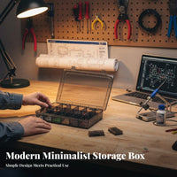 Transparent Lid Multicompartment Compsingle glancent Case clear-view Design Parts Organizer firm Latch Closure Compartment Box long-enduringing for DIY hobbyists, Technicians, Hobbyists, Workshop, Garage, Craft Room, Home Office