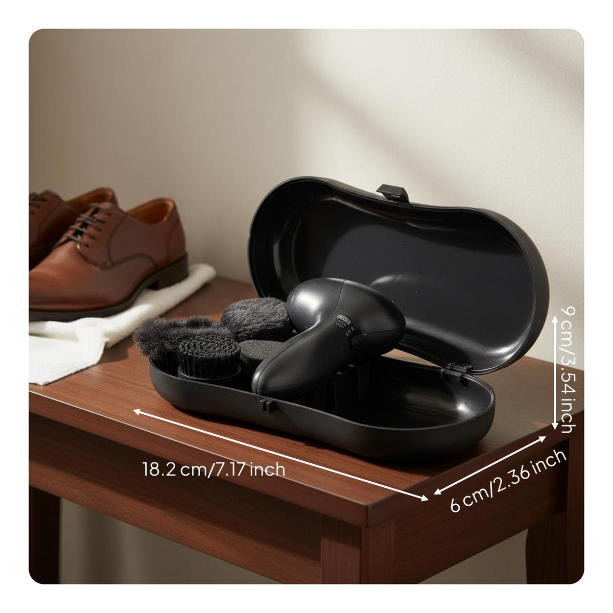 Multi-Functional Electric Shoe Polisher Soft Bristles Electric Shoe Shiner Kit No Dirty Hands for Travel