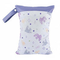 Leak-Proof Reusable Wet Dry Bag Machine Washable Wet Dry Diaper Bag Lightweight Double Pocket Nappy Pouch Snap Handle for Outings