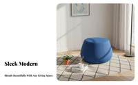 Nordic Design Large Round Upholstered Footrest Modern Design Pebble-Shaped Pouf Versatile Use Ottoman High-Density Foam Cushion for Families, Homeowners, Interior Designers, Cloakroom, Entryway, Bedroom